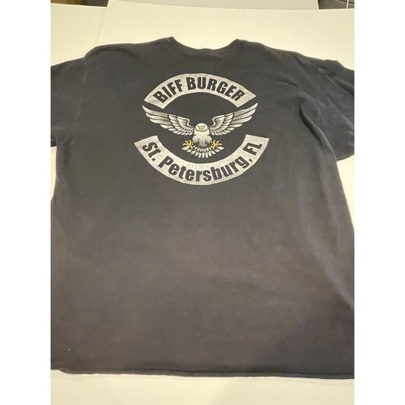 Vintage Biff Burger St Petersburg FL Graphic T-Shirt 2XL XXL Motorcycle - Picture 12 of 16